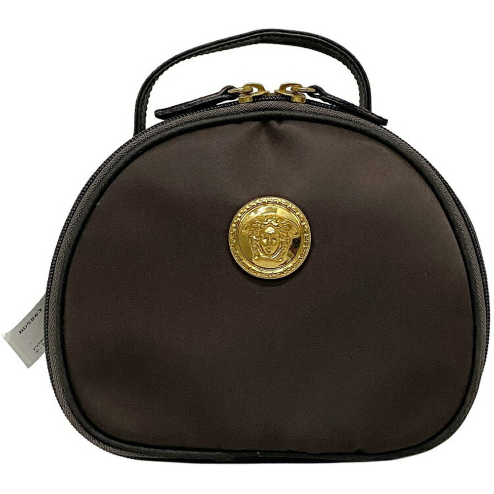 VERSACEGianni Handbag Brown Gold Medusa GV BD5863 NL01 Nylon Canvas GIANNI Van - Picture 1 of 10
